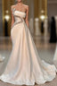 Chic Strapless Sleeveless Waist Hollow Beaded Empire Ruched Satin Evening Prom Dress