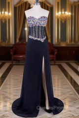 Chiffon Cheap Corset Elegant Black Evening Prom Dress