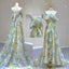 Classy A Line Off The Shoulder Halter Green Floral Long Party Dress Classy Prom Dress