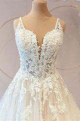 Classy Long Princess Sweetheart Tulle Appliques Lace Wedding Dress