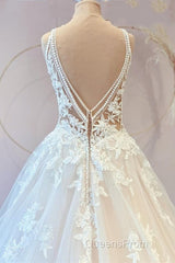 Classy Long Princess Sweetheart Tulle Appliques Lace Wedding Dress