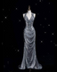 Classy Mermaid Halter Silver Sequin Long Classy Evening Dress Sexy Classy Prom Dress