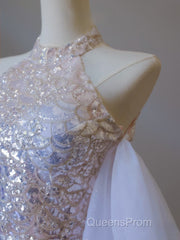 Classy Mermaid High Neckline Sequin Ruffles Long Evening Dress Evening Prom Dress