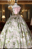 Colorful Strapless Pink Bow Quinceanera Dress
