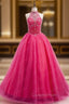 Crystals Sweet 16 Dress Ball Gowns Halter Tulle Quinceanera Gown Dress