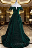 Custom Green Velvet Long Evening Dress for jexlyn canela