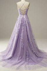 Custom Made Lace Lilac Evening Prom Dress Violet Purple Long Evening Dress