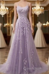 Custom Made Lace Lilac Evening Prom Dress Violet Purple Long Evening Dress