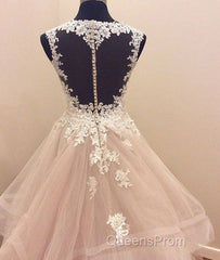 Custom Made Tulle Lace Long Evening Prom Gown, Lace Evning Dress