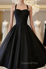 Cute Black Retro Short Evening Prom Gown, Retro Evening Prom Dress