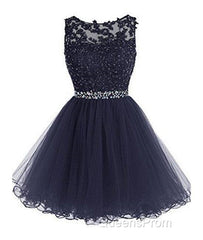Cute Lace Short Evening Prom Dress, Lace Homecoming Dress