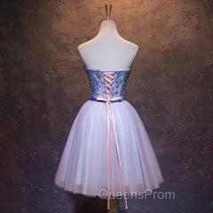 Cute Pink and Blue Homecoming Dress, Tulle Short Evening Prom Dress