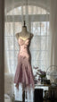 Cute Purple Strap Beaded Chiffon Mermaid Short Classy Prom Dress