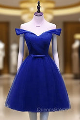 Cute Royal Blue Tulle Simple Party Dress , Lovely Evening Dress, Blue Homecoming Dress
