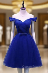Cute Royal Blue Tulle Simple Party Dress , Lovely Evening Dress, Blue Homecoming Dress