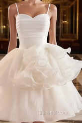 Cute Sweetheart Neck Organza White Evening Prom Dress, White Homecoming Dress