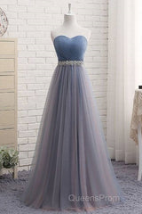Cute Sweetheart Neck Tulle Evening Prom Dress, Tulle Bridesmaid Dress