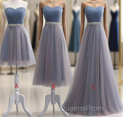 Cute Sweetheart Neck Tulle Evening Prom Dress, Tulle Bridesmaid Dress
