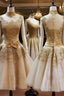 Cute Tulle Lace Applique Short Evening Prom Dress, Homecoming Dress