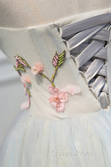 Cute Tulle Short Evening Prom Dress with Lace, A-Line Homecoming Party Dress