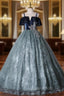 Dark Green Lace Spaghetti Straps Quinceanera Dress