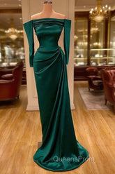 Dark Green Off-the-Shoulder Mermaid Evening Prom Dress Long Evening Gowns Online