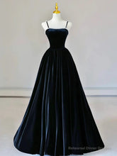 Dark Navy Blue Velvet Long Prom Dresses, Dark Navy Blue Velvet Long Formal Evening Dresses