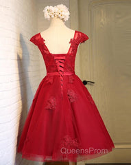 Dark Red New Homecoming Dress , Charming Short Evening Dress