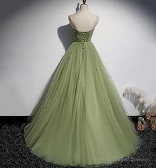 Green Tulle Long Sweet 16 Prom Dress Formal Dress, Evening Gown