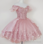 A Line Short Pink Blue Homecoming Dress