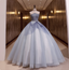 Dreamy Light Blue Strapless Tulle Ball Gown Prom Dress Sweet 16 Dress