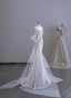 Dreamy White Mermaid Spaghetti Strap Open Back Tulle Train Classy Prom Dress