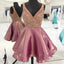 Dusty Rose Stunning Rhinestone Sparkly Beaded Top Homecoming Dress