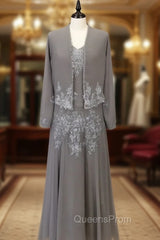 Elegance Long Sleeves Tea-Length Mother of the Bride Dress