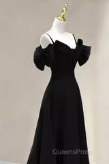 Elegant A Line Black Long Evening Prom Dress Formal Evening Dress