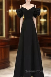 Elegant A Line Black Long Evening Prom Dress Formal Evening Dress
