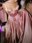 Elegant A Line V Neckline Floor-Length Satin Long Pink Classy Evening Dress Classy Prom Dress