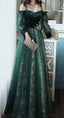 Elegant Dark Green Lace Gown Classy Prom Dress,