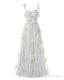 Elegant Embroidery White Prom Dresses Sweetheart Spaghetti Straps A Line Party Dress Long Simple Formal Dress