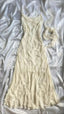 Elegant Lace Flowers Long Prom Dress Ivory Evening Dress