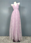 Elegant Lavender A-Line V-Neck Spaghetti Strap Tulle Long Classy Prom Dress
