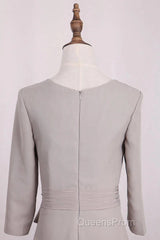 Elegant Mermaid 3/4 Long Sleeved Chiffon Bra With Belt Bride Mother Of The Bride Dress