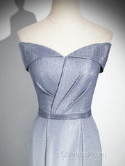 Elegant Mermaid Gray Long Evening Prom Dress, Gray Party Dress