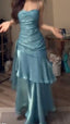 Elegant Mermaid Spaghetti Straps Blue Satin Long Classy Prom Dress Party Dress 21St Birthday Outfits Graduation Dress