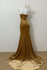 Elegant Mermaid Sweetheart Neck Velvet Long Evening Prom Dress Strapless Formal Evening Gown