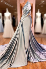 Elegant One Shoulder Long Mermaid Evening Dress Ruffles Online