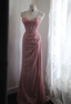 Elegant Pink Mermaid Spaghetti Strap Sequined Long Classy Prom Dress