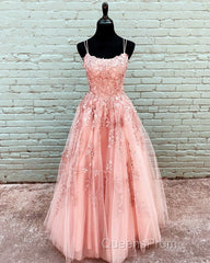 Elegant Evening Prom Dress Ball Gown Tulle Floor Length Lace Embroidery