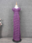 Elegant Purple V-Neck Lace Long Classy Prom Dress