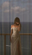 Elegant Sheath Off The Shoulder Sequin Slit Classy Prom Dress Birthday Outfits With Ruffles